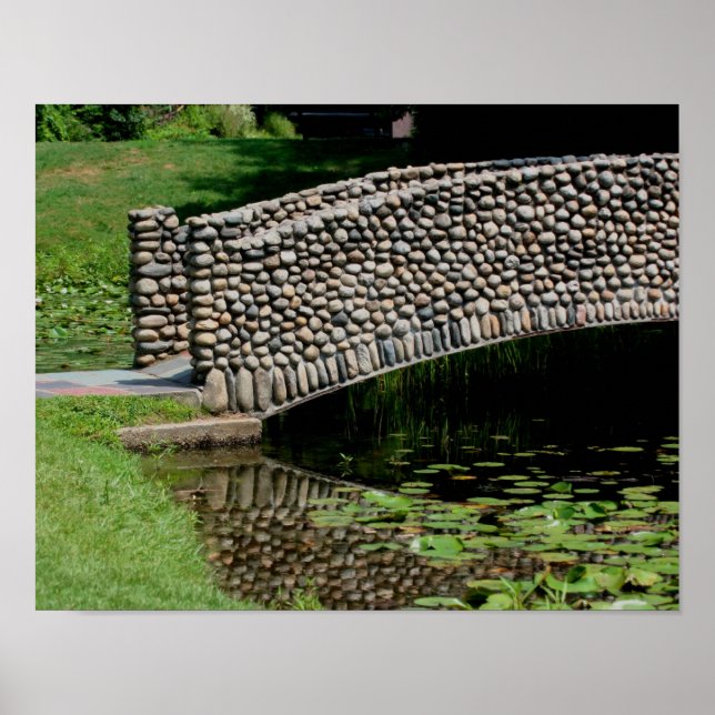Stone Bridge Lilypads Nature Poster (Front)