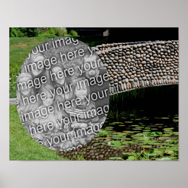Stone Bridge Nature Frame Create Your Own Photo Poster (Front)
