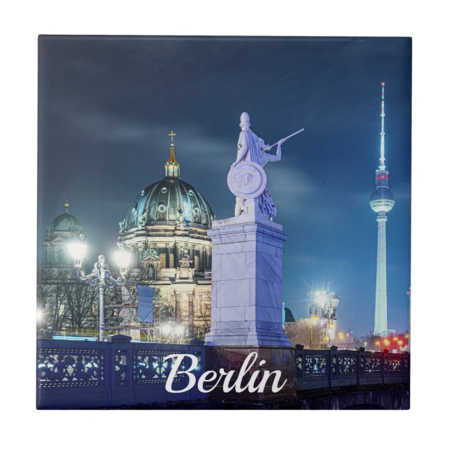 Stone bridge near Berlin Cathedral in Germany Ceramic Tile (Front)