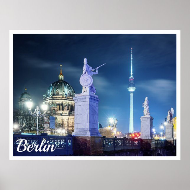 Stone bridge near Berlin Cathedral in Germany Poster (Front)