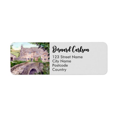 Stone Bridge Watercolor Painting Address Label