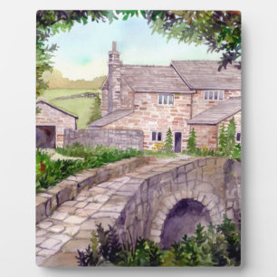Stone Bridge Watercolor Painting Plaque