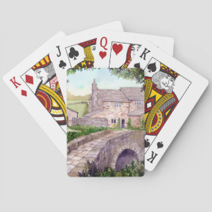Stone Bridge Watercolor Painting Poker Cards