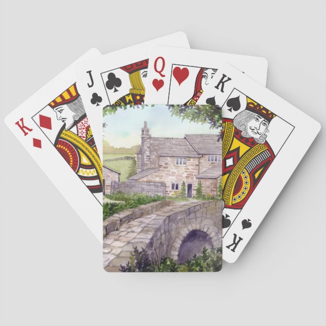Stone Bridge Watercolor Painting Poker Cards (Back)