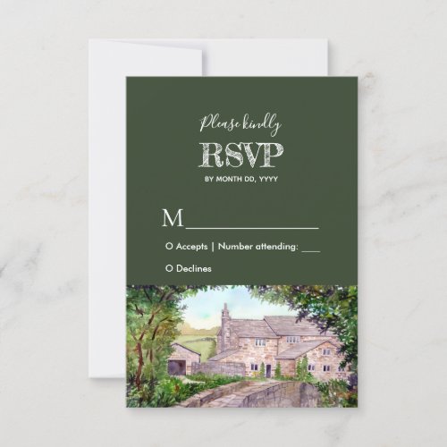 Stone Bridge Watercolor Wedding Response RSVP