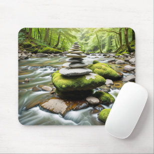 Stone Cairn In a River Mouse Pad