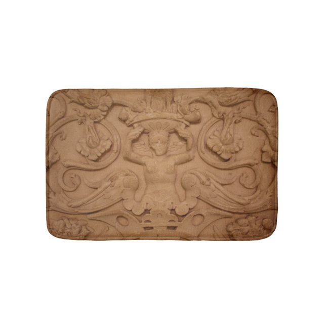 Stone Carving Beige Historical Bath Mat (Front)
