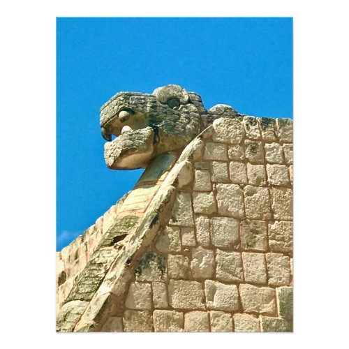 Stone Carving in Chichen Itza in Mexico Photo Print