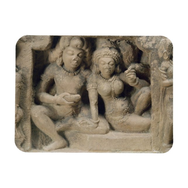 Stone carving of lovers enjoying a dance performan magnet (Horizontal)