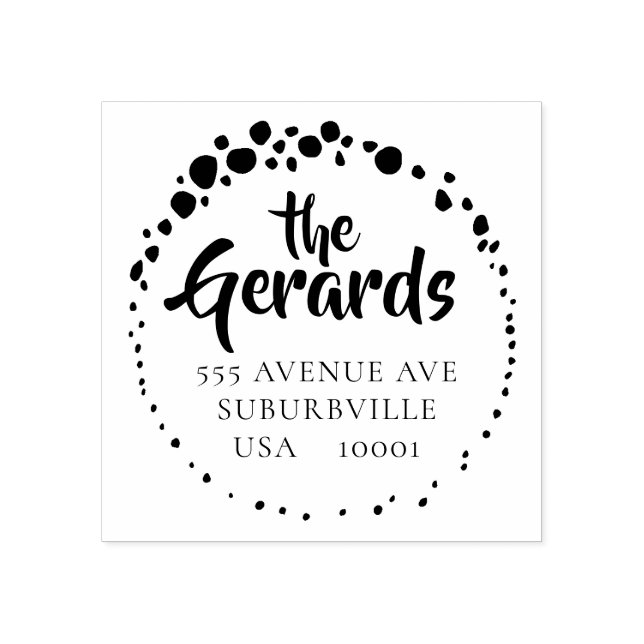 Stone Circle Family Address Custom Rubber Stamp (Imprint)