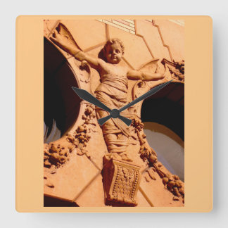 Stone Citizens - granite baby in swaddling clothes Square Wall Clock