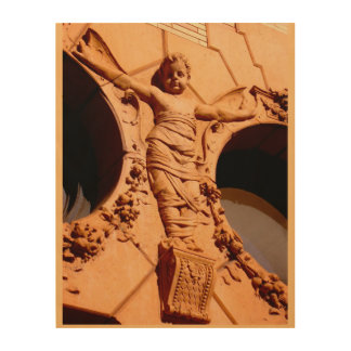 Stone Citizens - granite baby in swaddling clothes Wood Wall Art