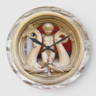 Stone Citizens granite putto and dolphins Large Clock