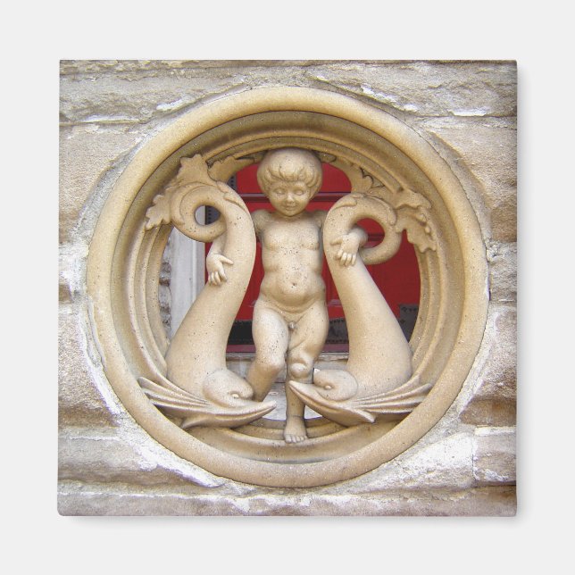 Stone Citizens granite putto and dolphins Magnet (Front)