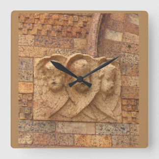 Stone Citizens three granite infants Square Wall Clock