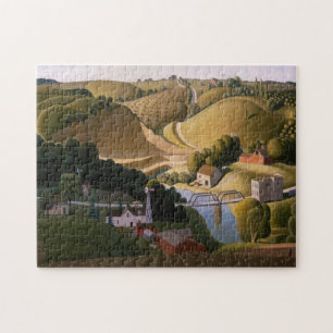 Stone City, 1930 by Grant Wood Jigsaw Puzzle