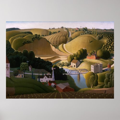 Stone City 1930 by Grant Wood Poster