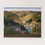 Stone City by Grant Wood Jigsaw Puzzle<br><div class="desc">Grant Wood - Stone City,  1930.
Grant DeVolson Wood was an American painter best known for his paintings depicting the rural American Midwes,  particularly American Gothic (1930),  which has become an iconic example of 20th-century American art.</div>