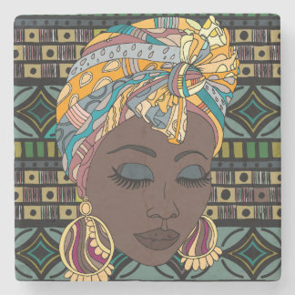 Stone Coaster African Folklore Motives
