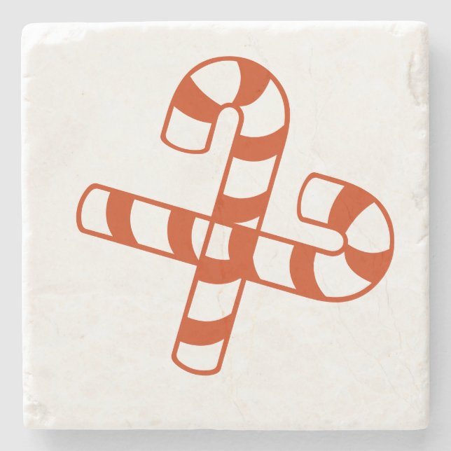 Stone Coaster - Candy Cane (Front)