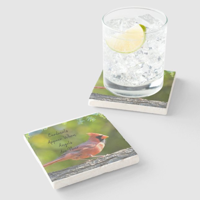 Stone Coaster Cardinals Appear Angels Are Near (Side)