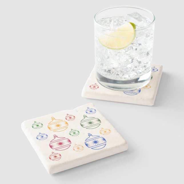 Stone Coaster - Christmas Tree Ornaments (Side)