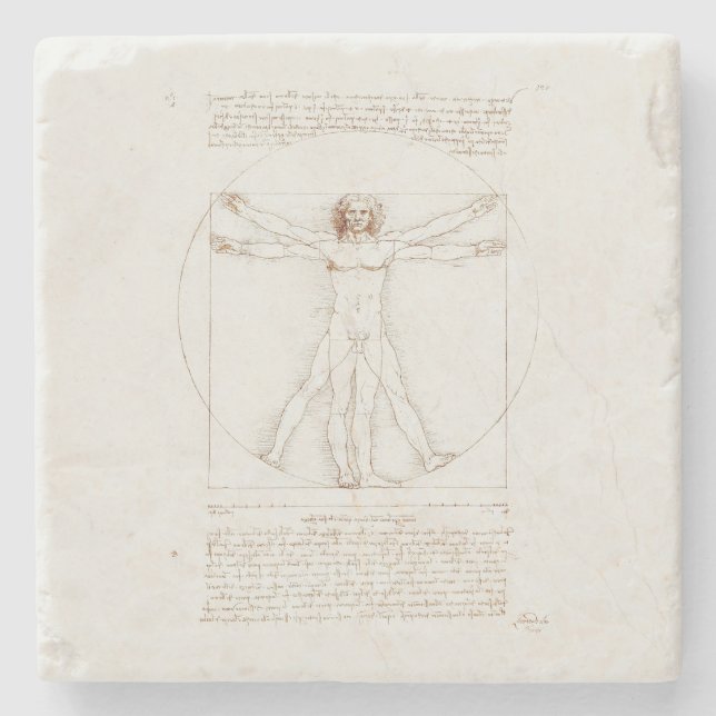 STONE COASTER : LEONARDO DA VINCI : VITRUVIAN MAN (Front)