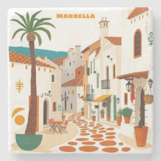 Stone Coaster Marbella City Spain Bar Home decor