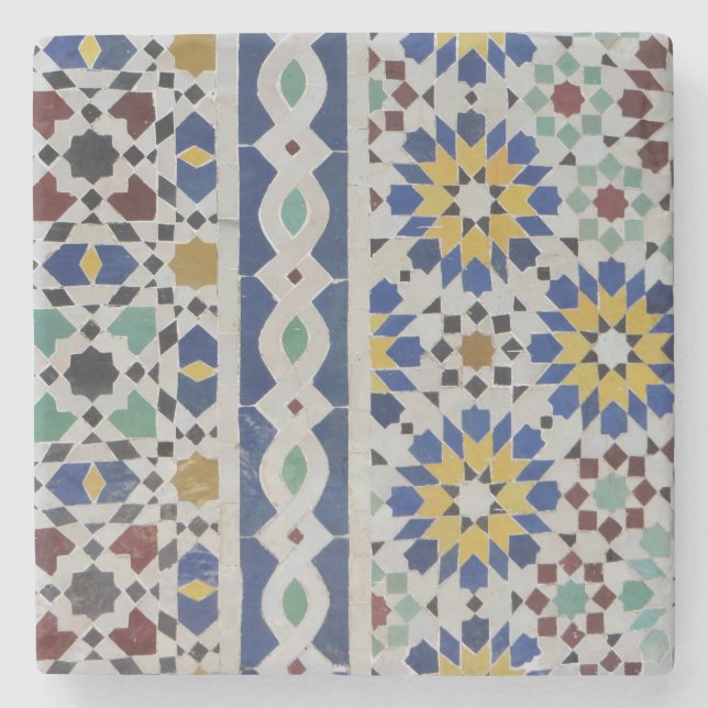 Stone Coaster - photo Moroccan mosaic tile 2 (Front)
