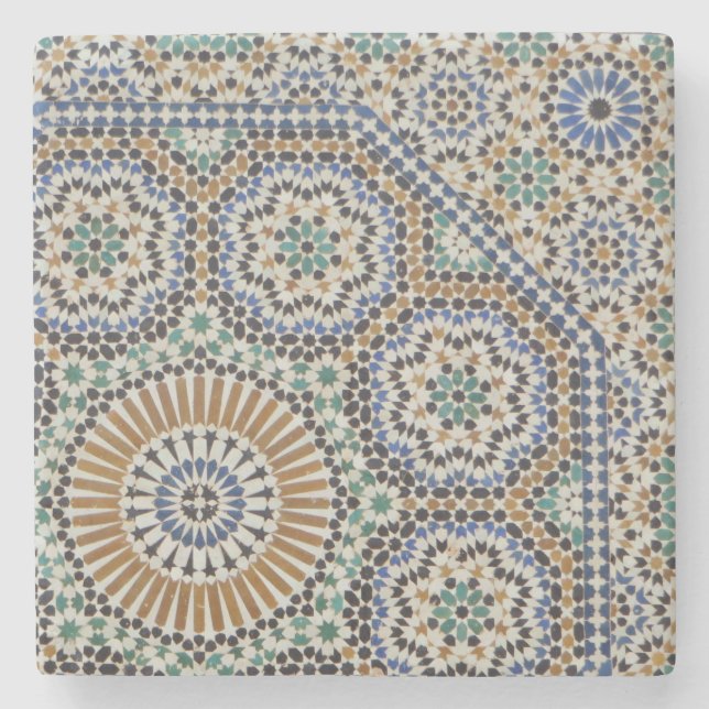 Stone Coaster - photo Moroccan mosaic tile 3 (Front)