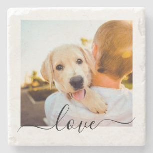 Stone Coaster Photo Template Love Text