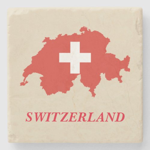 Stone Coaster Switzerland Flag