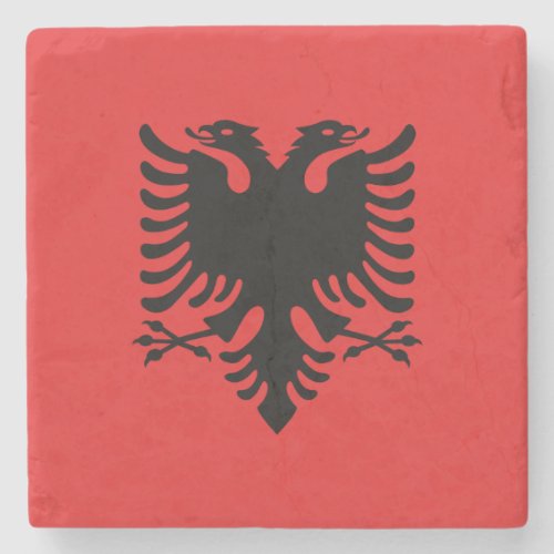 Stone coaster with Flag of Albania