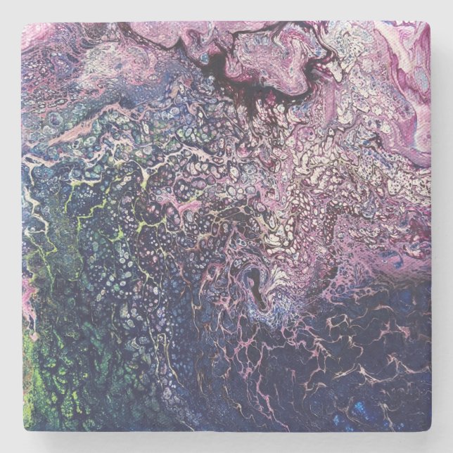 Stone Coaster with Johnson Abstract Artwork (Front)