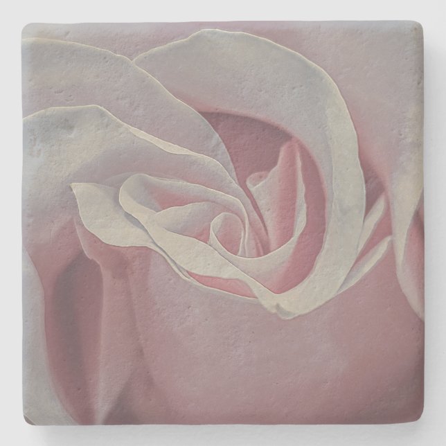Stone Coaster with Rose Design (Front)