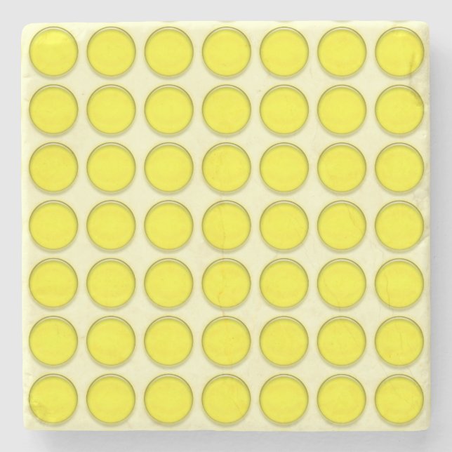 Stone Coaster - Yellow Dots (Front)