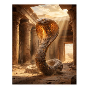 Stone Cobra Desert Temple Poster