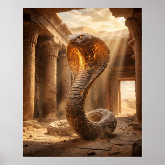 Stone Cobra Desert Temple Poster