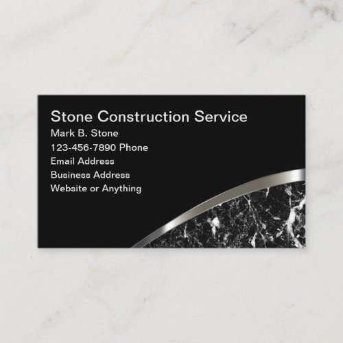 Stone Construction Business Cards New