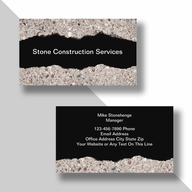 Stone Construction Services Business Cards (Creator Uploaded)