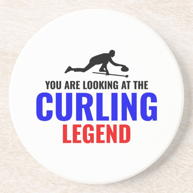 Stone Curling Winter Ice Sport Curler Funny Coaster (Front)