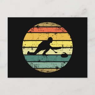 Stone Curling Winter Sport Curler Retro Vintage Postcard