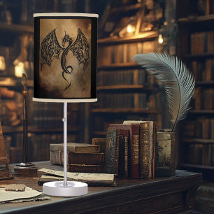 Stone Dragon Tribal Table Lamp