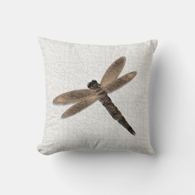 Stone Dragonfly Throw Pillow (Front)