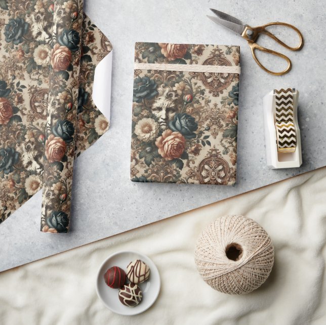 Stone Faces & Tired Nights – Gothic Baroque Wrapping Paper (Crafts)