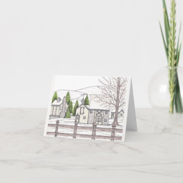 Stone Farm Dark Green Note Card (Front)