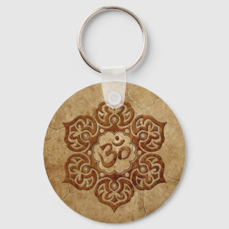 Stone Floral Aum Design Keychain