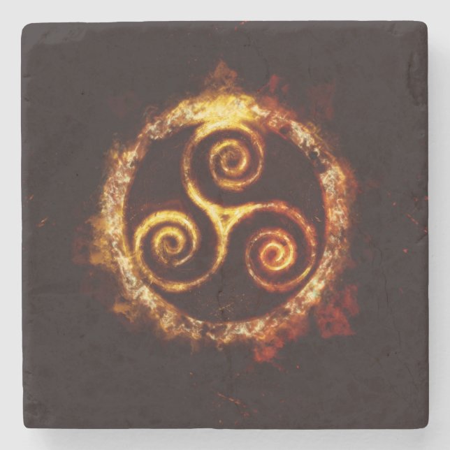 Stone-Glass Underpants Triskel Stone Coaster (Front)