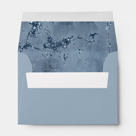 Stone Glitter Wedding Dusty Blue ID647 Envelope