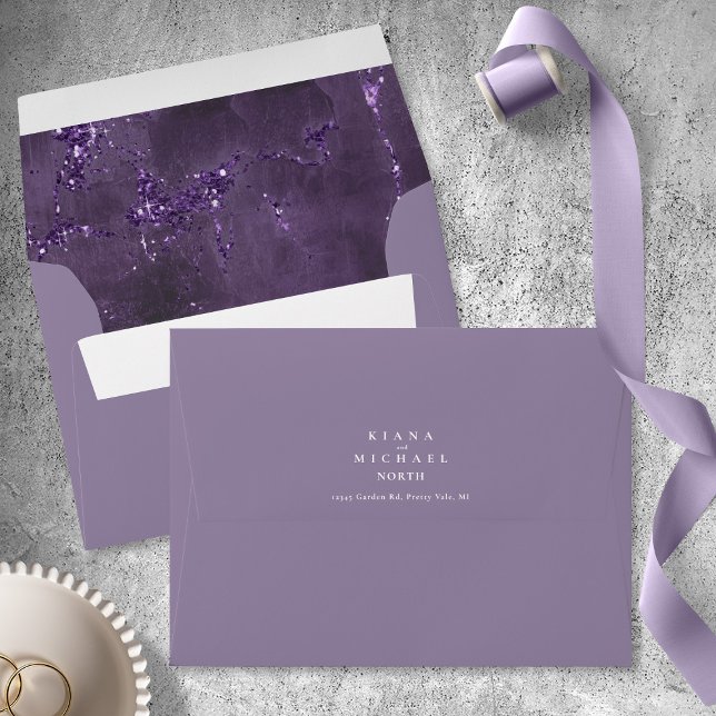 Stone Glitter Wedding Violet ID647 Envelope (Creator Uploaded)